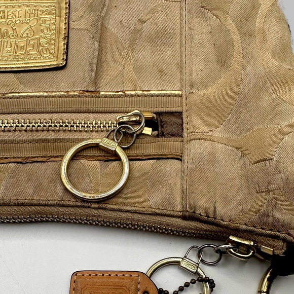 Coach Gold& Beige Poppy Bag-Very Used Preowned Vintage Condition, Pls see pics - Picture 11 of 11
